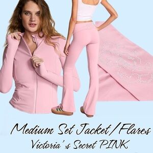 PINK Victoria's Secret Pink Relay Jacket and Bling Cotton Foldover Leggings SET